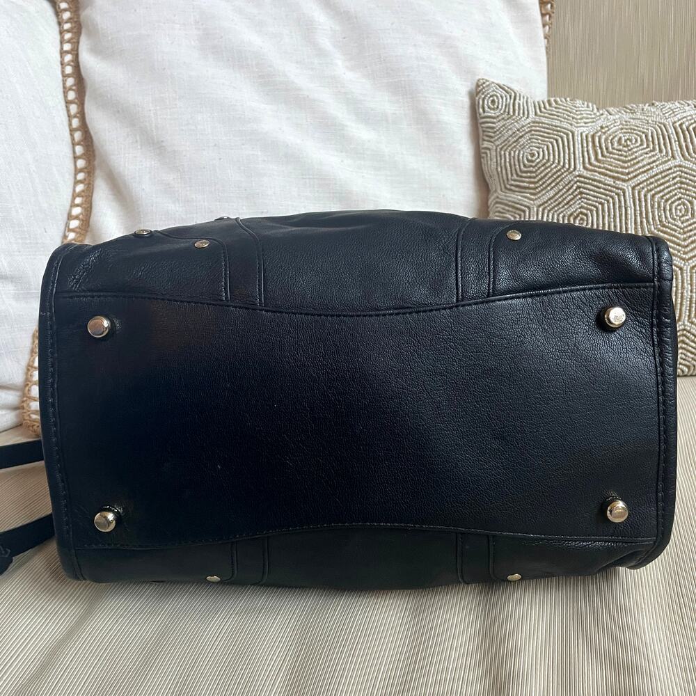 Rare Coach Rhyder 33 Black Pebbled Leather Satchel Crossbody | Gold Hardware - Picture 4 of 11